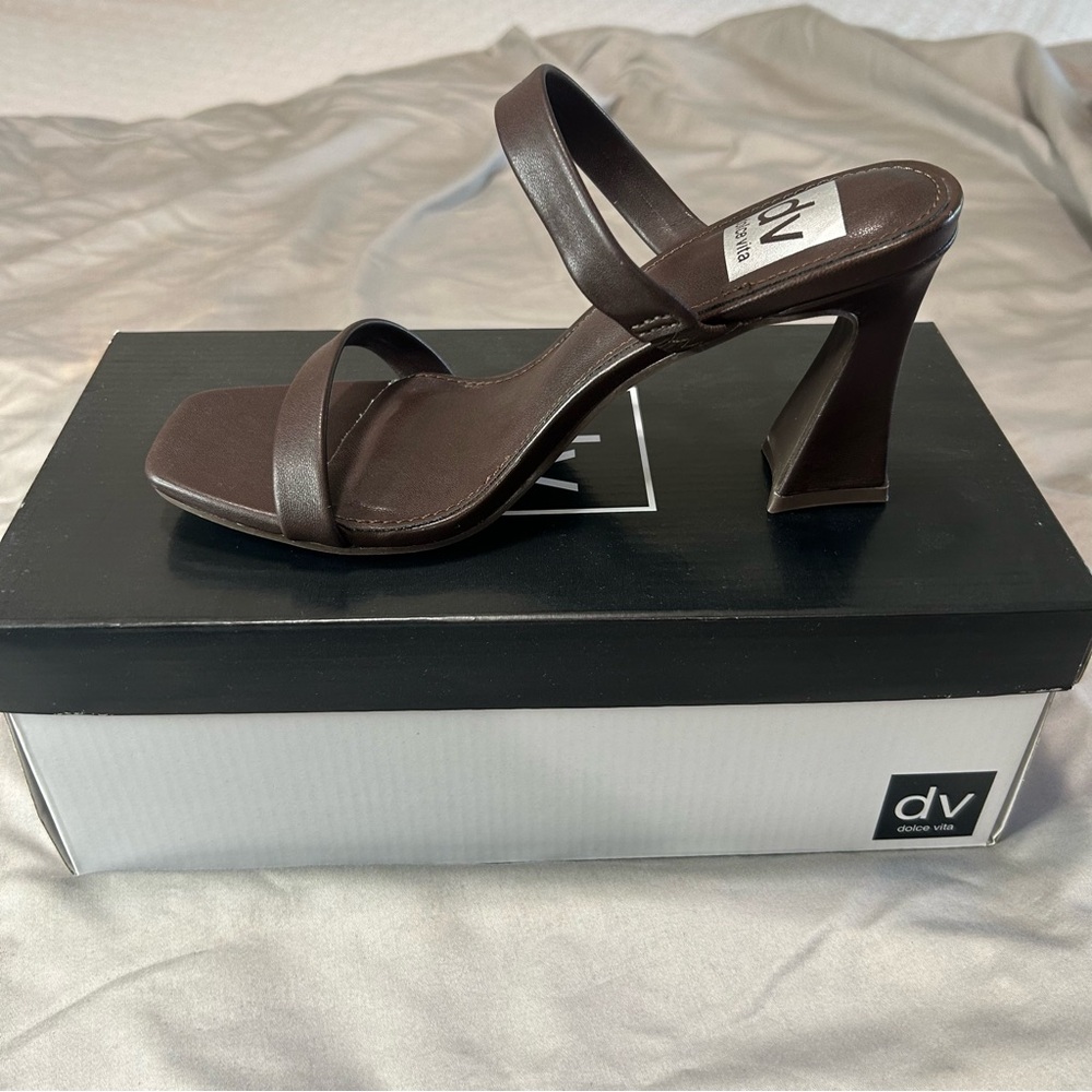 dark brown dolce vita little heel sandals
